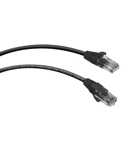 PC-UTP-RJ45-Cat.5e-1m-BK (7676c), чёрный. Патч-корд медный. CABEUS в Миассе