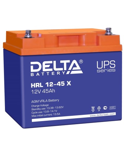 Delta HRL 12-45 X. Аккумулятор герметичный свинцово-кислотный. Delta в Миассе