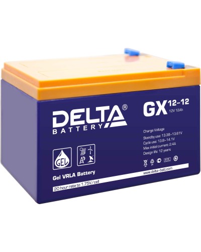 Delta GX 12-12. Аккумулятор герметичный свинцово-кислотный. Delta в Миассе