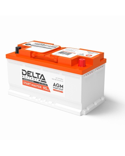 Delta START MASTER AGM 1295 (95 Ah). Аккумулятор автомобильный герметичный свинцово-кислотный. Delta в Миассе
