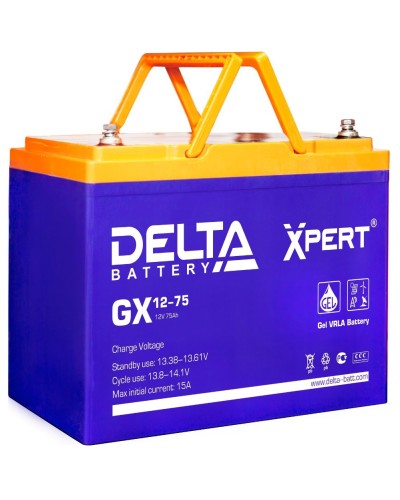 Delta GX 12-75. Аккумулятор герметичный свинцово-кислотный. Delta в Миассе