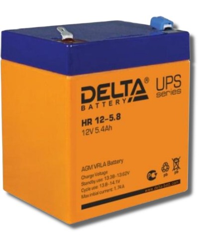 Delta HR 12-5.8. Аккумулятор герметичный свинцово-кислотный. Delta в Миассе