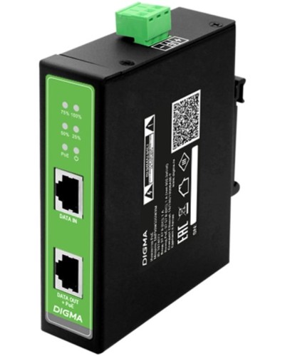 DNP90W48GDXM 10/100/1000BASE-T 90Вт 37-57В(DC). Инжектор PoE. Digma в Миассе