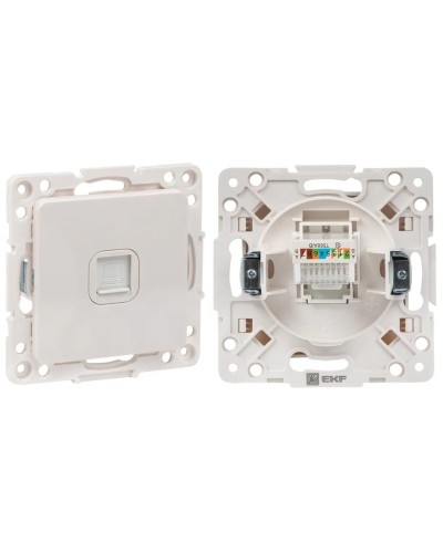 Стокгольм Механизм Розетки RJ-45 1-местной (EYK01-035-10). Механизм Розетки RJ-45 1-местной. EKF в Миассе