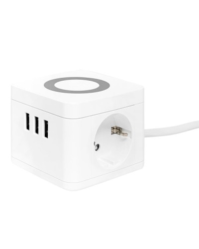 Удлинитель Куб 2 гнезда 3USB 2,4А+зарядное устройство 1,3 метра 1мм2. Удлинитель Куб. EKF в Миассе