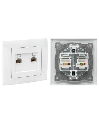 Валенсия розетка комп RJ-45 2-местная (EWK02-035-10). Розетка комп RJ-45 2-местная. EKF в Миассе