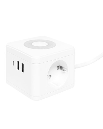 Удлинитель Куб 2 гнезда 2USB 2,4А+Type C + Ночник 1,3 метра 1мм2. Удлинитель Куб. EKF в Миассе