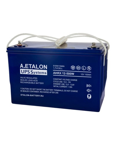 A.ETALON AHRX 12-500W (100). Аккумулятор герметичный свинцово-кислотный. ETALON в Миассе