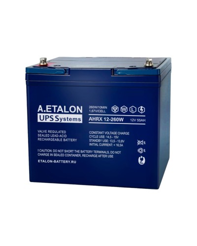 A.ETALON AHRX 12-260W (55). Аккумулятор герметичный свинцово-кислотный. ETALON в Миассе