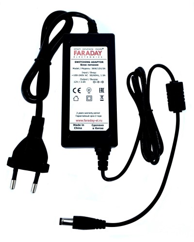 36W/12V/3A. Импульсный блок питания в пластиковом корпусе. FARADAY в Миассе