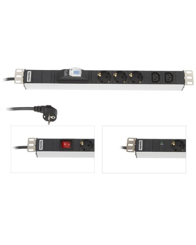 SHE19-6SH-B-2.5EU. Блок розеток 19. Hyperline в Миассе
