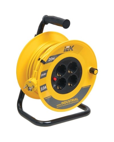 УК20 4 места, 20м (WKP15-16-04-20). Удлинитель на катушке Industrial. IEK в Миассе