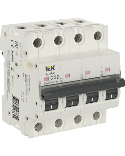 M10N 4P C 32А 10кА ARMAT (AR-M10N-4-C032). Автоматический выключатель. IEK в Миассе