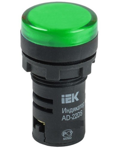 Лампа AD22DS (LED) матрица D22мм зеленый 12В AC/DC (BLS10-ADDS-012-K06). Светосигнальный индикатор. IEK в Миассе