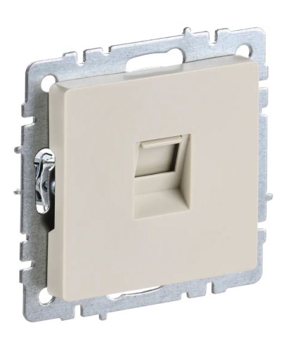 Розетка RJ45 РК10-БрКр кат.5E бежевый BRITE (BR-K10-1-K10). Розетка компьютерная. IEK в Миассе