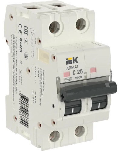 M06N 2P C 25А 6кА ARMAT (AR-M06N-2-C025). Автоматический выключатель. IEK в Миассе