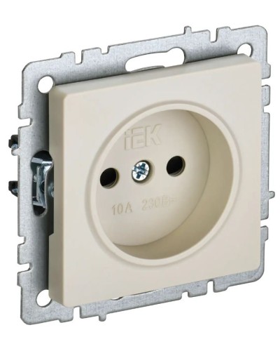 Розетка без з/к РСш10-2-БрКр бежевый BRITE (BR-R13-10-K10). Розетка без заземления с защитными шторками. IEK в Миассе