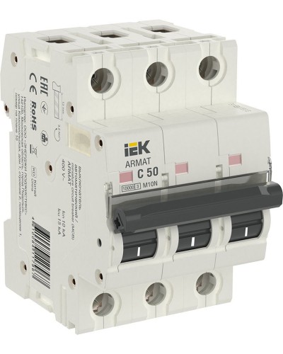 M10N 3P C 50А 10кА ARMAT (AR-M10N-3-C050). Автоматический выключатель. IEK в Миассе