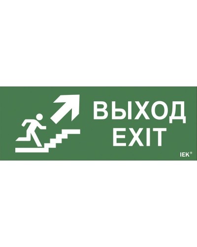 Самоклеящаяся этикетка Выход/лестница вверх/фигура (LPC10-1-24-09-VLVVF). Самоклеящаяся этикетка 240х90 мм. IEK в Миассе
