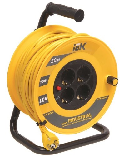 УК30 4 места, 30м (WKP15-16-04-30). Удлинитель на катушке Industrial. IEK в Миассе