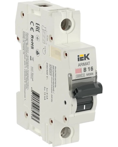 M06N 1P B 16А 6кА ARMAT (AR-M06N-1-B016). Автоматический выключатель. IEK в Миассе