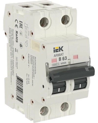 M06N 2P B 63А 6кА ARMAT (AR-M06N-2-B063). Автоматический выключатель. IEK в Миассе