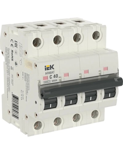 M06N 4P C 40А 6кА ARMAT (AR-M06N-4-C040). Автоматический выключатель. IEK в Миассе