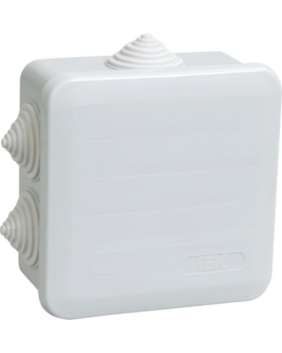 Коробка распаячная КМ41255 100х100х50 открытой проводки IP44 6 гермовводов серая (UKOZ11-100-100-050-K41-44). Коробка распаячная безгалогенная (HF) с защелкивающейся крышкой. IEK в Миассе