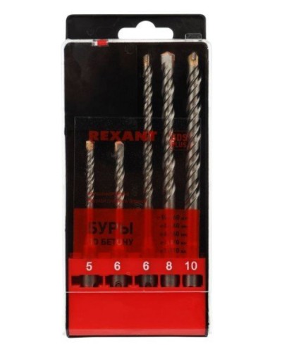 Набор буров, бетон 5-6х110, 6-8-10х160 мм, 5 шт, SDS PLUS Kranz (KR-91-0406): Аксессуар для электроинструмента в Миассе