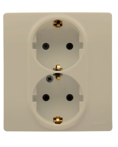 Розетка 2 х 2К+З ETIKA, слоновая кость (672323). Розетка. LegranD в Миассе