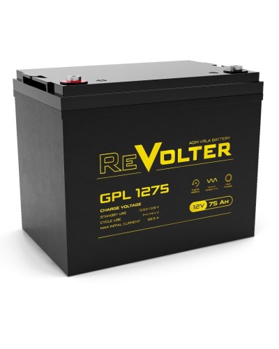 Revolter GPL 1275. Аккумулятор автомобильный герметичный свинцово-кислотный. Revolter в Миассе