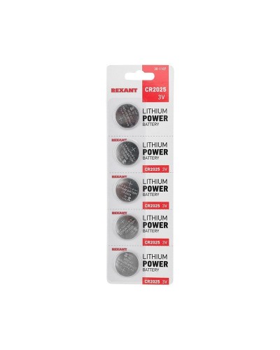 Литиевые батарейки CR2025 3 V 160 mAh (30-1107). Элемент питания. Rexant в Миассе