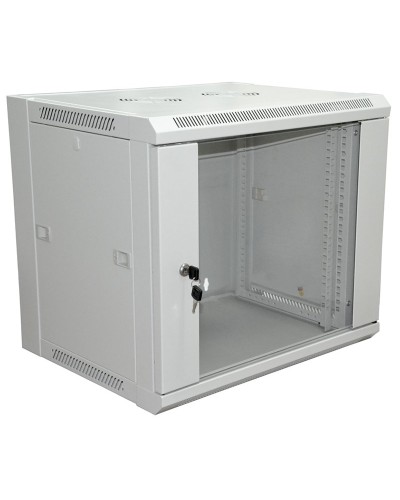 Шкаф телекоммуникационный 19 настенный 12U 600х600х635 мм (ШхГхВ)- передняя дверь стекло, боковые стенки съемные (разобранный) RAL 7035 (04-2222). Шкаф телекоммуникационный 19 настенный 12U. Rexant в Миассе