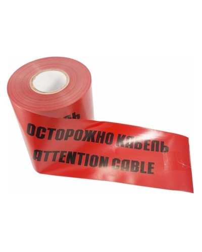 Лента сигнальная «Осторожно кабель» 150 мм х 100 м REXANT, цвет красный/черный (19-3015): Лента сигнальная предупредительная в Миассе