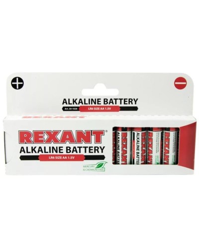 Алкалиновая батарейка AA/LR6 1,5 V 12 шт. REXANT (30-1026). Элемент питания. Rexant в Миассе