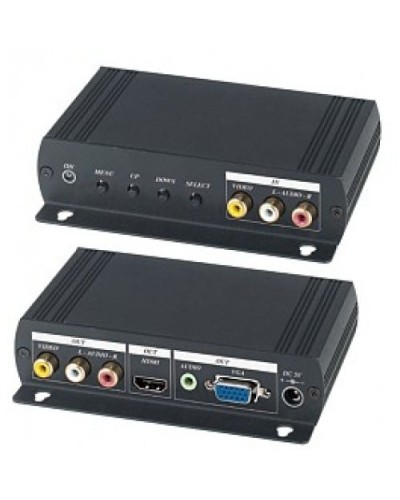 AD001HH. Преобразователь композитного видео и аудиосигналов в VGA и HDMI. SC&T в Миассе