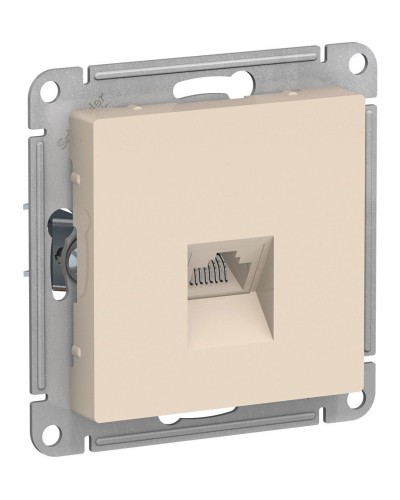 AtlasDesign розетка RJ45, кат. 5Е, 1-местная, скрытой установки, механизм, бежевый (ATN000283). Розетка компьютерная. Systeme Electric в Миассе