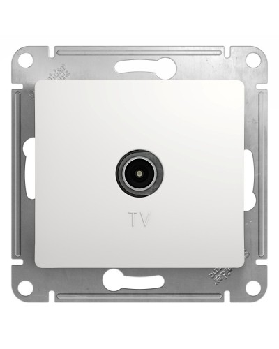 Glossa розетка TV антенна коннектор, 1-местная, скрытой установки, механизм, белый (GSL000193). Розетка TV антенна. Systeme Electric в Миассе