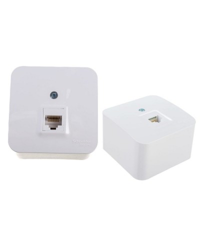 BLANCA розетка RJ45 1-местная, кат. 5Е, открытой установки, белый (BLNIA045001). Розетка компьютерная с изолированной пластиной. Systeme Electric в Миассе