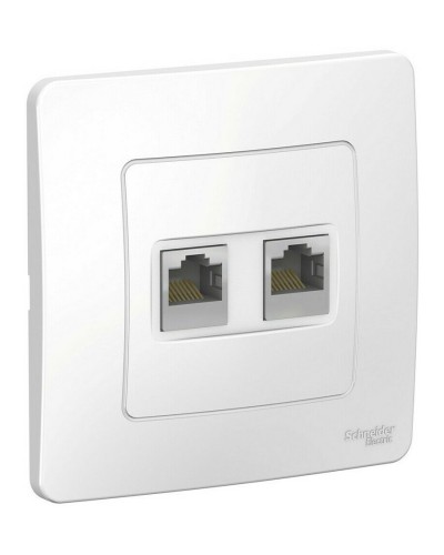 BLANCA розетка RJ45, 2-местная, кат. 5Е, скрытой установки, белый (BLNIS045451). Розетка компьютерная. Systeme Electric в Миассе