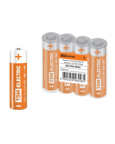 LR6 AA Alkaline 1,5V SR-4 TDM (SQ1702-0034). Элемент питания. TDM ЕLECTRIC в Миассе