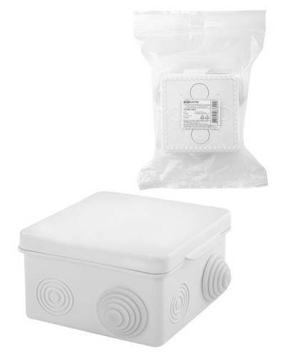 Коробка ОП 80х80х50мм, крышка, IP54, 7вх., белая (SQ1401-0922). Распаячная коробка. TDM ЕLECTRIC в Миассе