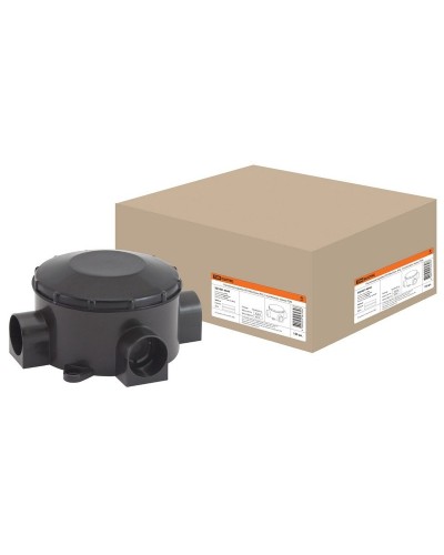 Распаячная коробка ОП D80х35мм, IP42, 3-х рожковая, черная TDM (SQ1401-4044). Распаячная коробка ОП. TDM ЕLECTRIC в Миассе