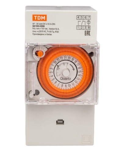 АР-30мин/24ч-16А-DIN (3 модуля) TDM (SQ1503-0006). Аналоговое суточное реле. TDM ЕLECTRIC в Миассе