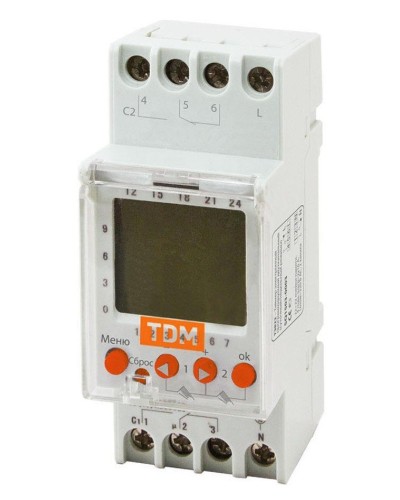 ТЭ822-2кан-1мин/7дн-44on/off-2х16А-DIN TDM (SQ1503-0003). Таймер электронный. TDM ЕLECTRIC в Миассе