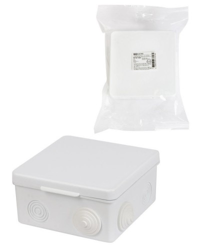 Коробка ОП 100х100х55мм, крышка, IP54, 8вх., белая (SQ1401-0923). Распаячная коробка. TDM ЕLECTRIC в Миассе