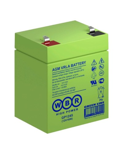 WBR GP1245 (12V16W). Аккумулятор герметичный свинцово-кислотный. WBR в Миассе