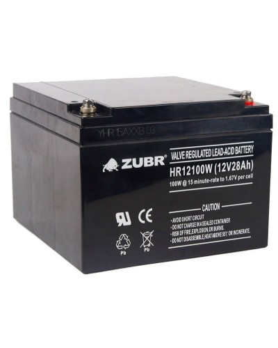 ZUBR HR 12100W (12V, 28Ah). Аккумулятор герметичный свинцово-кислотный. ZUBR в Миассе