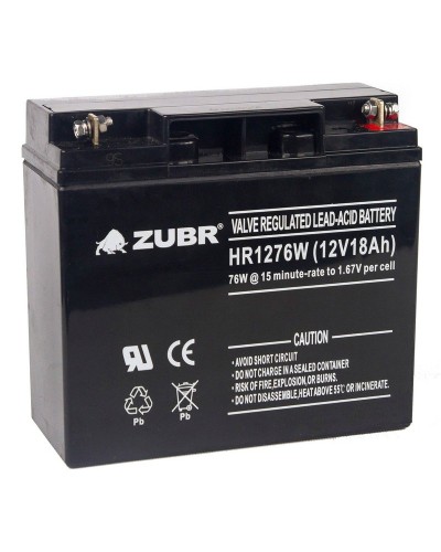 ZUBR HR 1276W (12V, 18Ah). Аккумулятор герметичный свинцово-кислотный. ZUBR в Миассе