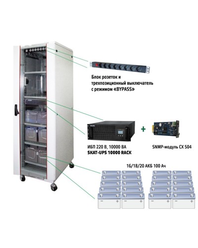 SKAT UPS 10000 SNMP (484). Комплекс бесперебойного питания. Бастион в Миассе